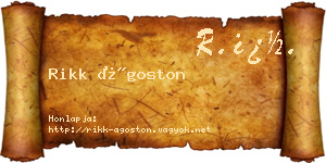 Rikk Ágoston névjegykártya